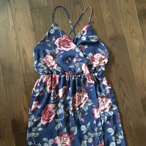 Navy floral maxi dress